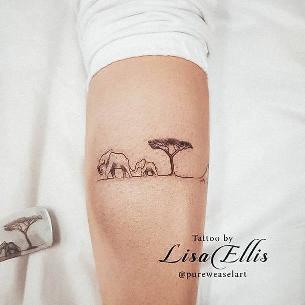 Female Cool Small Elephant Tattoo Ideas