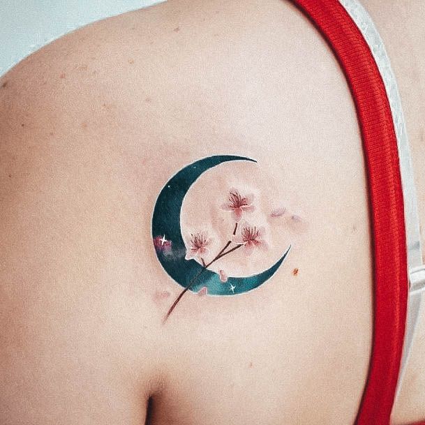 Female Cool Small Flower Tattoo Design