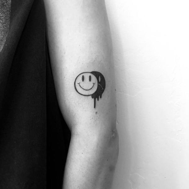 Female Cool Smiley Face Tattoo Design