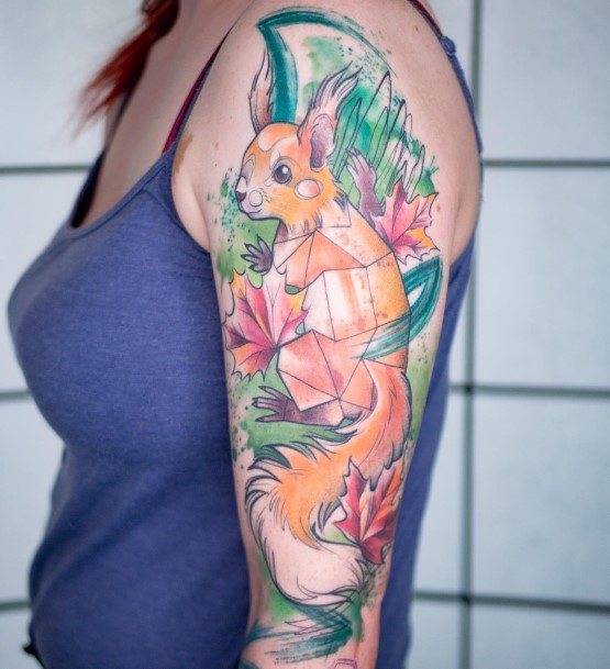 Female Cool Squirrel Tattoo Ideas