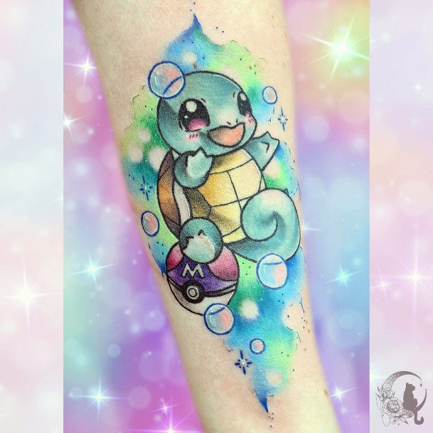 Female Cool Squirtle Tattoo Design