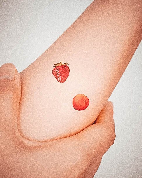 Female Cool Strawberry Tattoo Ideas