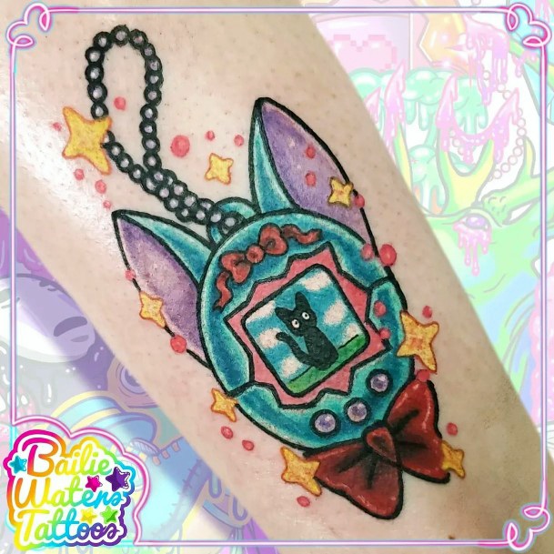 Female Cool Tamagotchi Tattoo Design