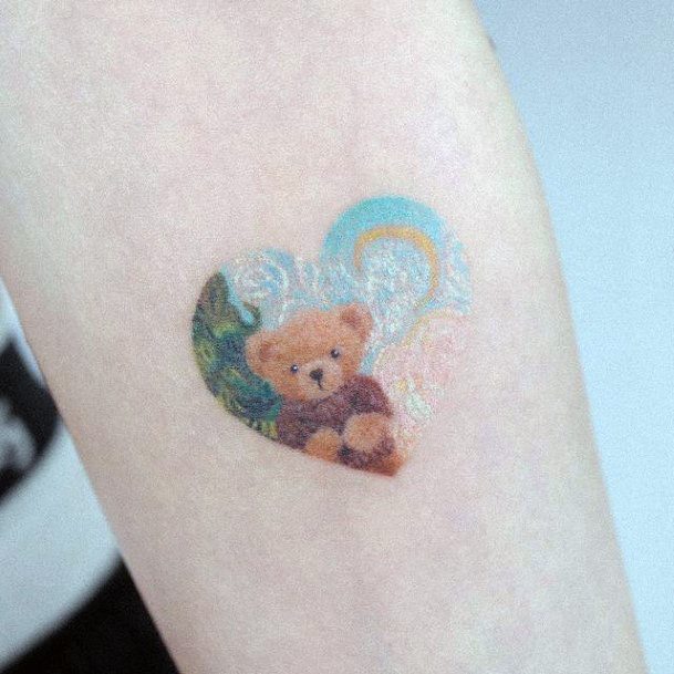 Female Cool Teddy Bear Tattoo Ideas