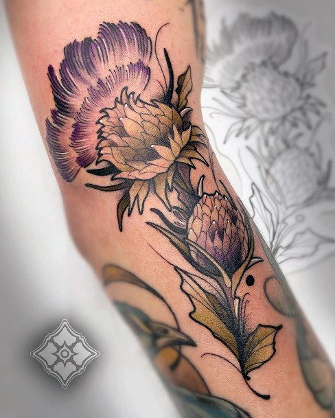 Female Cool Thistle Tattoo Design