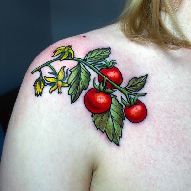 Female Cool Tomato Tattoo Ideas