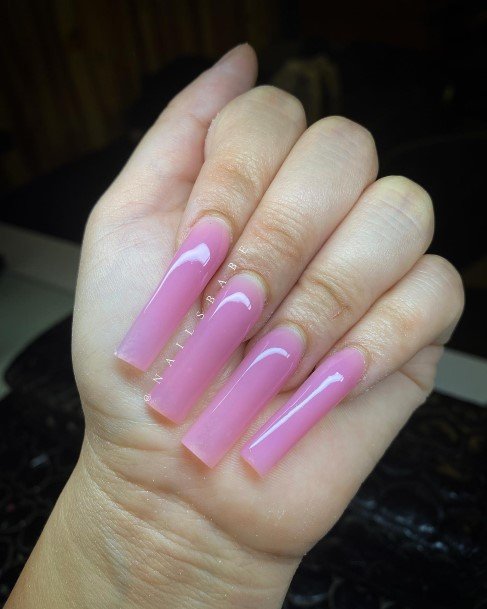 Female Cool Translucent Pink Nail Ideas