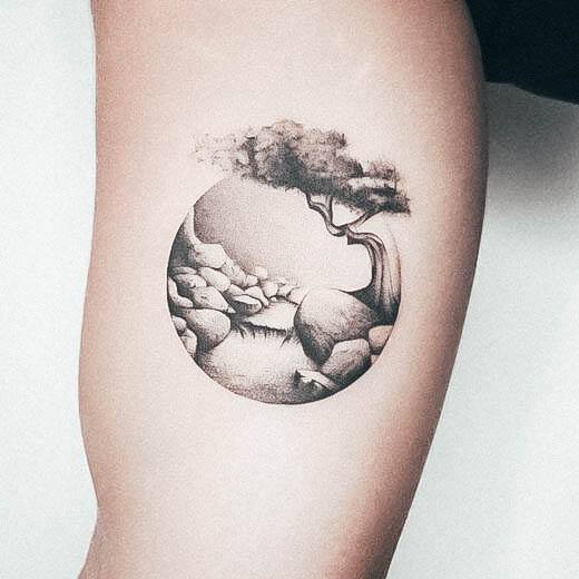 Female Cool Travel Tattoo Design