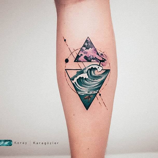 Female Cool Triangle Tattoo Design