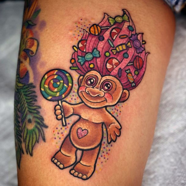 Female Cool Troll Doll Tattoo Ideas