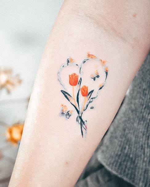 Female Cool Tulip Tattoo Ideas