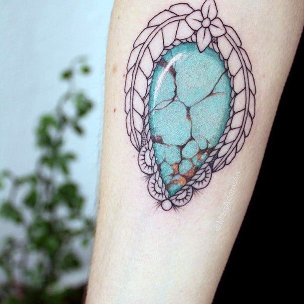 Female Cool Turquoise Tattoo Ideas