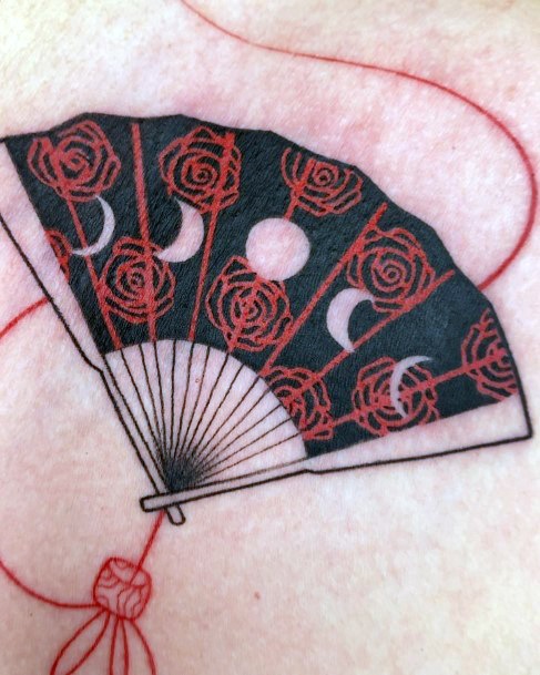 Female Cool Uchiwa Tattoo Ideas