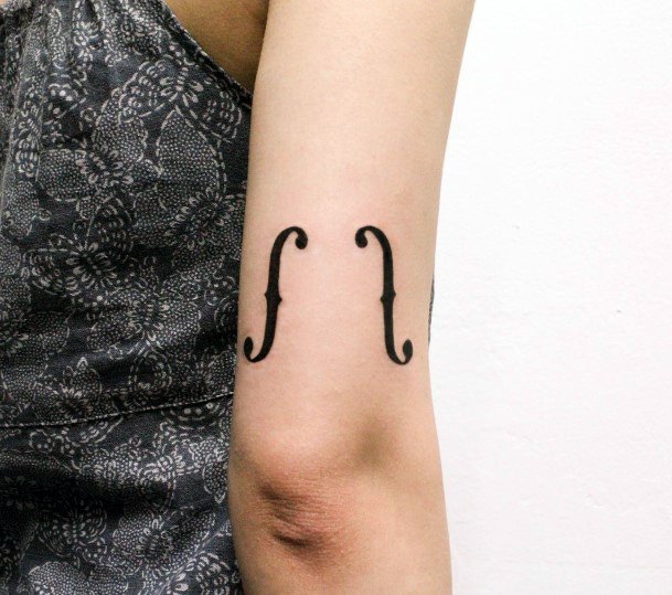 Female Cool Violin Tattoo Design