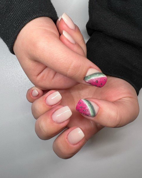 Female Cool Watermelon Nail Ideas