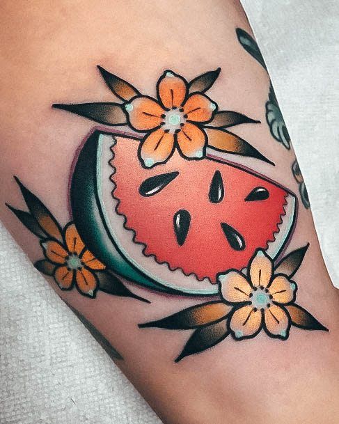 Female Cool Watermelon Tattoo Design