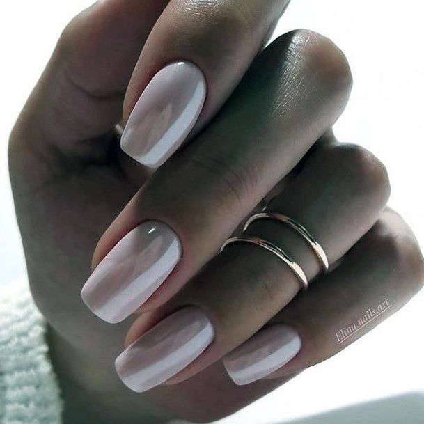 Female Cool White Dress Nail Design