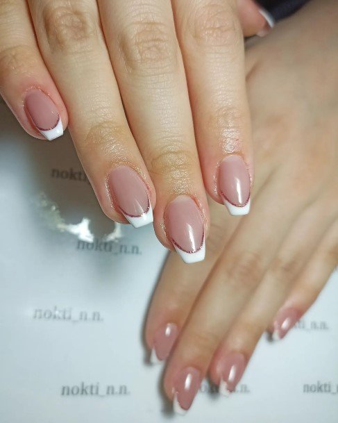 Female Cool White French Nail Ideas