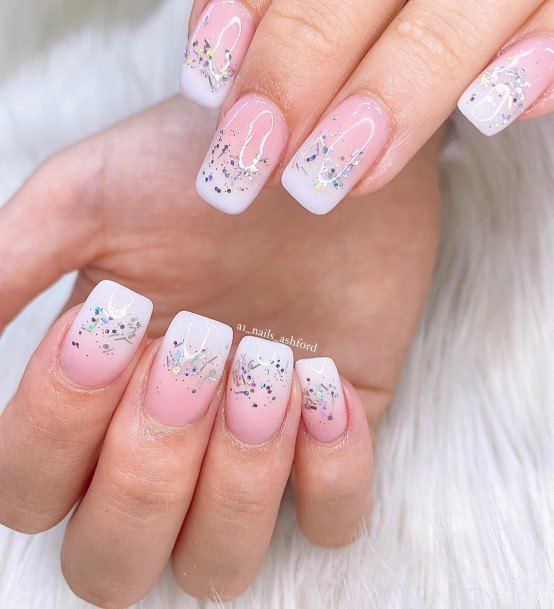 Female Cool White Ombre Nail Ideas