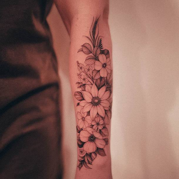 Female Cool Wildflower Tattoo Ideas