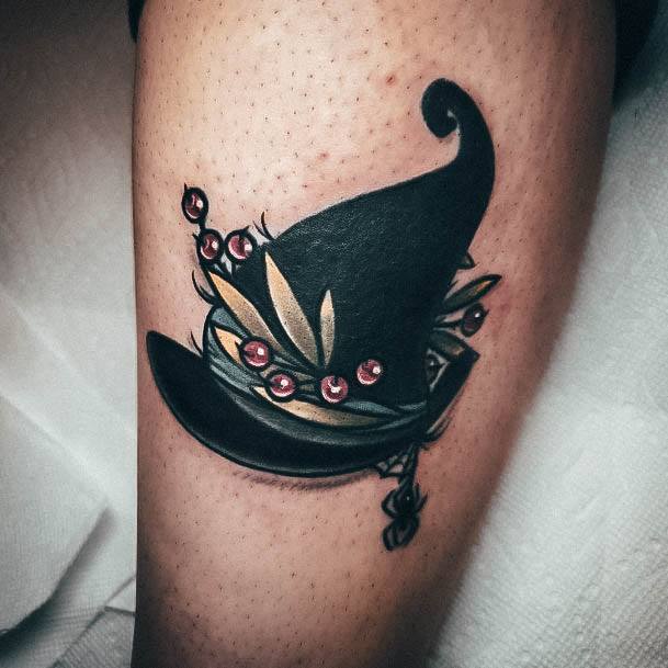 Female Cool Witch Hat Tattoo Ideas