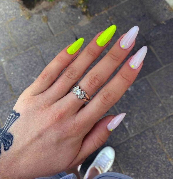 Female Cool Yellow Dress Nail Design