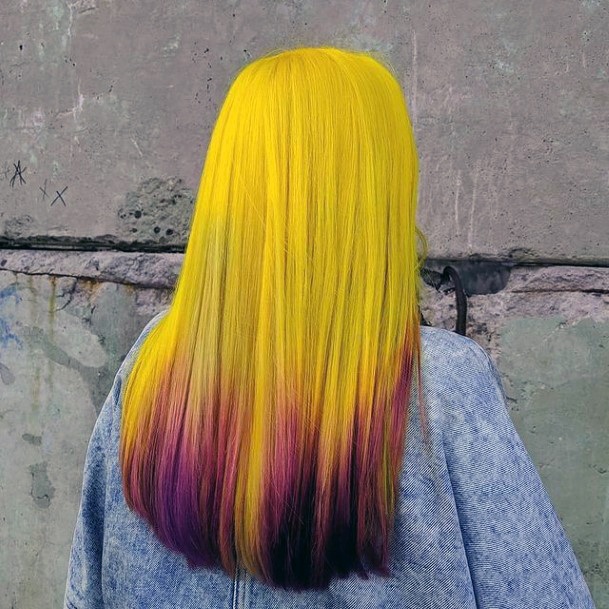 Female Cool Yellow Ombre Hairstyles Design