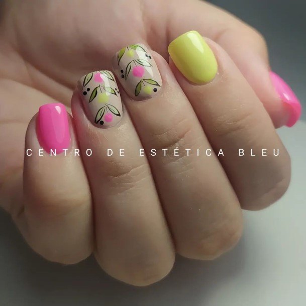 Female Cool Yellow Square Nail Design