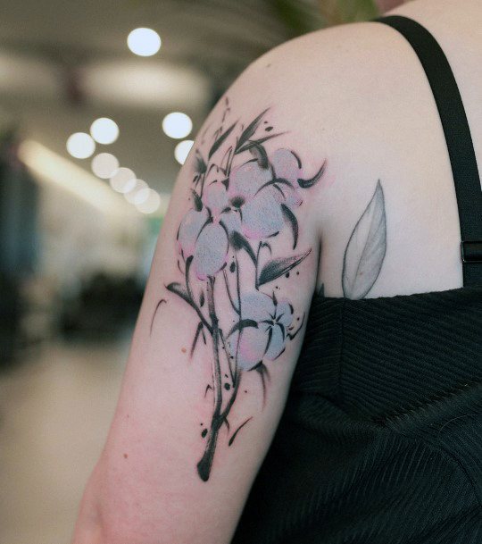 Female Cotton Tattoo On Woman