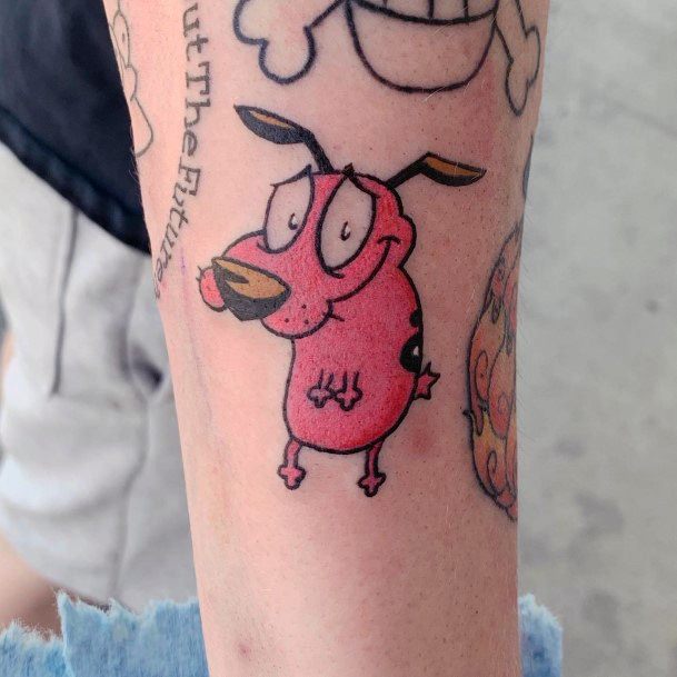 Female Courage The Cowardly Dog Tattoo On Woman
