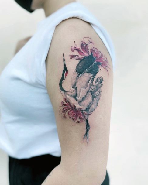 Female Crane Tattoos