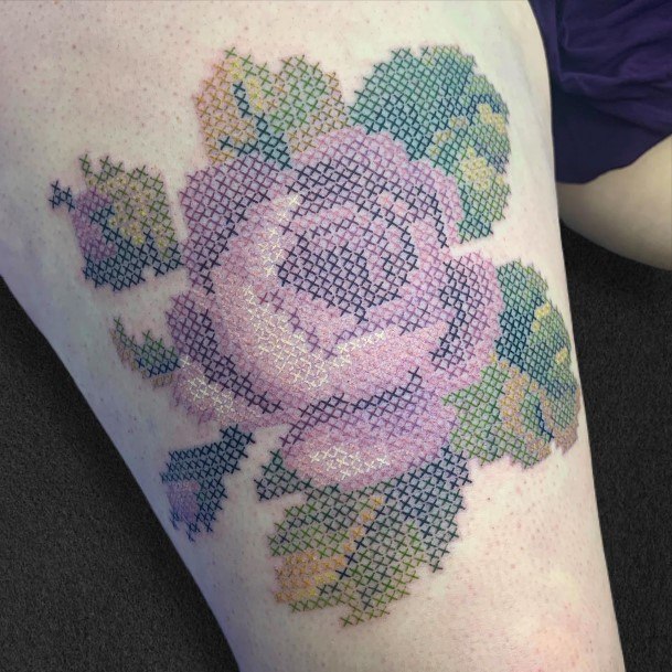 Female Cross Stitch Tattoos