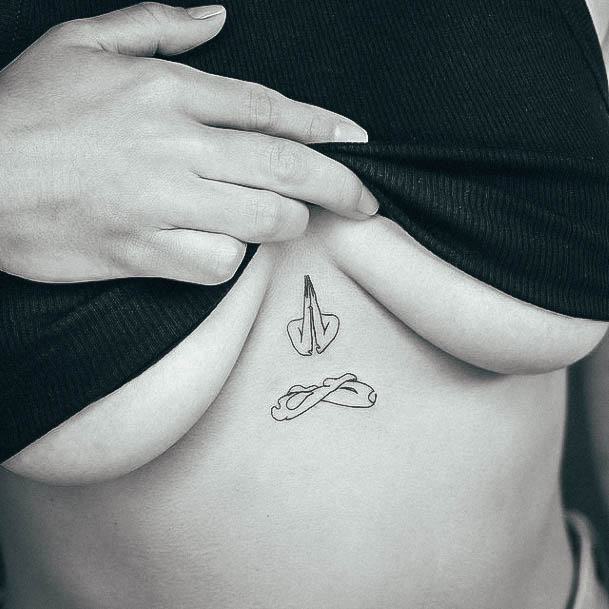 Female Cute Little Tattoo On Woman