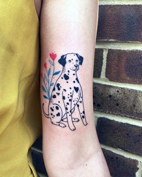 Female Dalmatian Tattoo On Woman