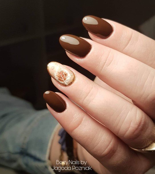 Female Dark Brown Nails