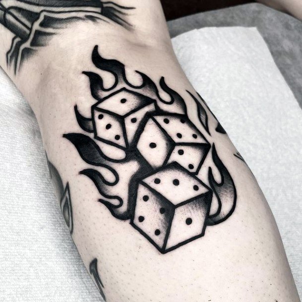 Female Dice Tattoos