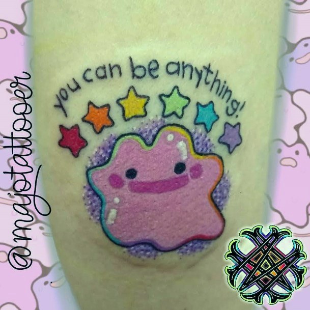 Female Ditto Tattoo On Woman