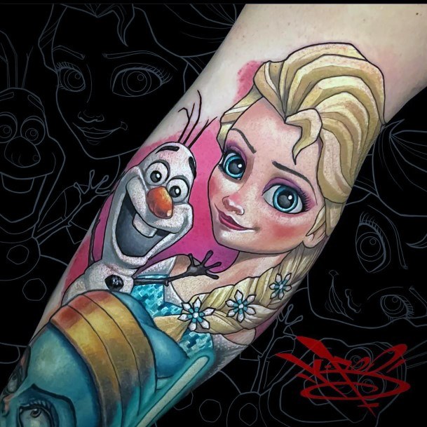 Female Elsa Tattoo On Woman