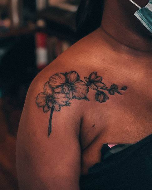 Female Flowers Orchid Tattoos