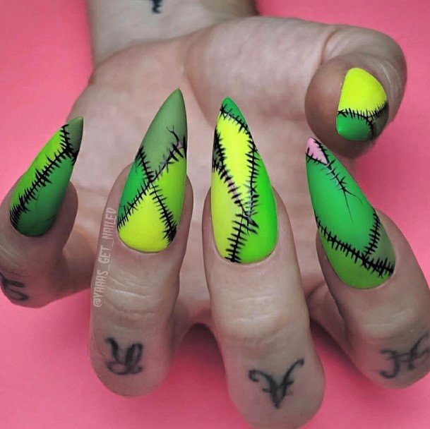 Female Frankenstein Nails