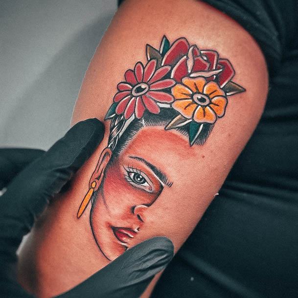 Female Frida Designs For Tattoos