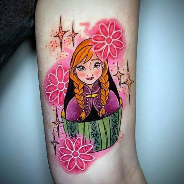 Female Frozen Tattoo On Woman