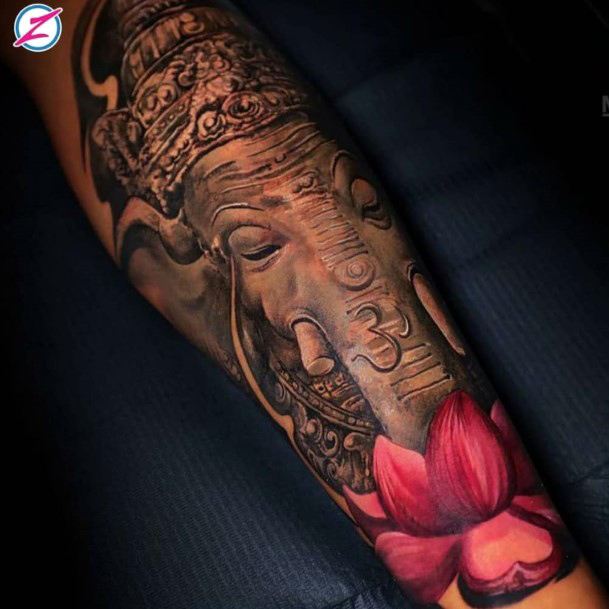 Female Ganesha Tattoo On Woman