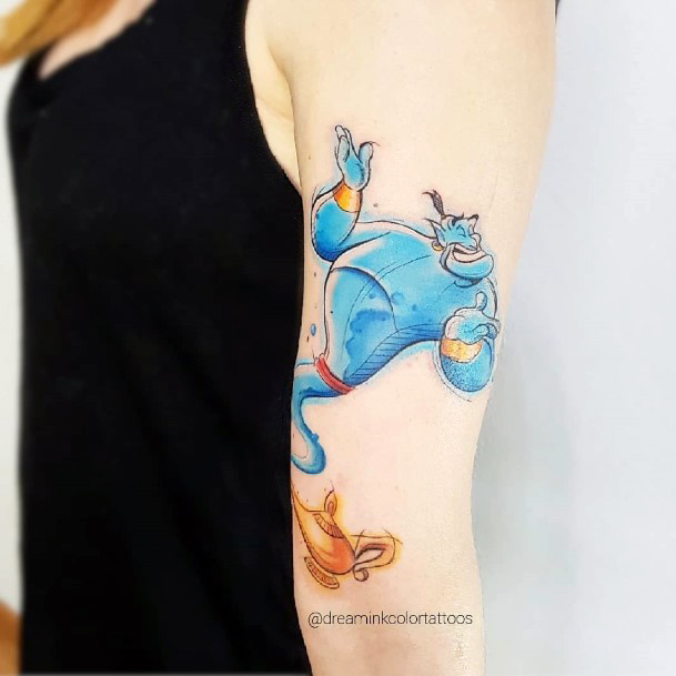 Female Genie Tattoo On Woman