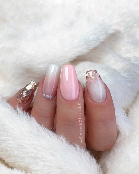 Female Glitter Ombre Nails