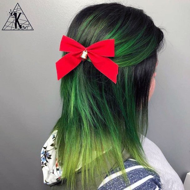 Female Green Hairstyles On Woman