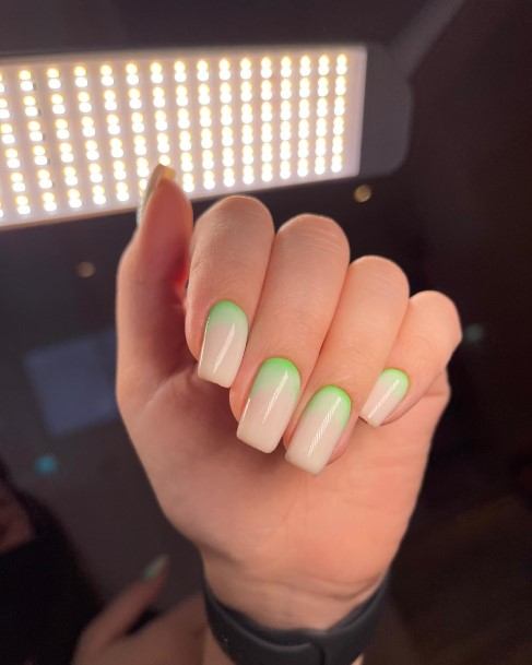 Female Green Ombre Nails