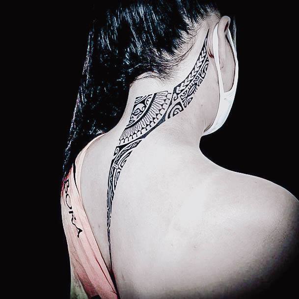 Female Hawaiian Tattoo On Woman