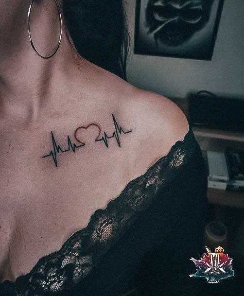 Female Heartbeat Tattoos