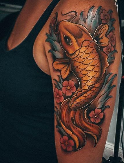 Female Koi Fish Tattoos Japanese Traditional